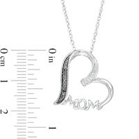 Enhanced Black and White Diamond Accent "MOM" Heart Pendant in Sterling Silver|Peoples Jewellers