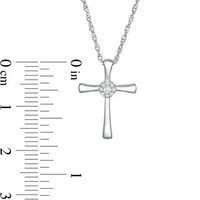 0.04 CT. T.W. Composite Diamond Cross Pendant in 10K White Gold|Peoples Jewellers