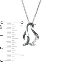 0.04 CT. T.W. Enhanced Black and White Diamond Penguin Pendant in Sterling Silver|Peoples Jewellers