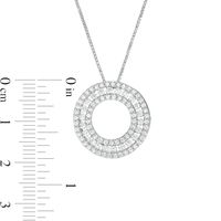 1.00 CT. T.W. Diamond Circle Pendant in Sterling Silver|Peoples Jewellers