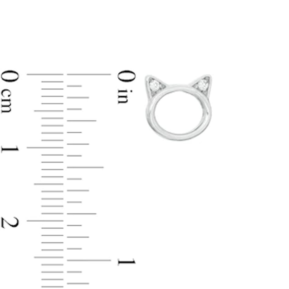 0.04 CT. T.W. Diamond Cat Stud Earrings in Sterling Silver|Peoples Jewellers