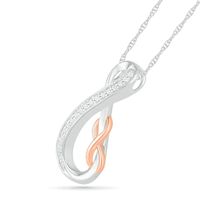 0.085 CT. T.W. Diamond Double Infinity Loop Pendant in Sterling Silver and 10K Rose Gold|Peoples Jewellers