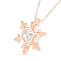 Unstoppable Love™ Diamond Accent Solitaire Snowflake Pendant in Sterling Silver with 14K Rose Gold Plate|Peoples Jewellers