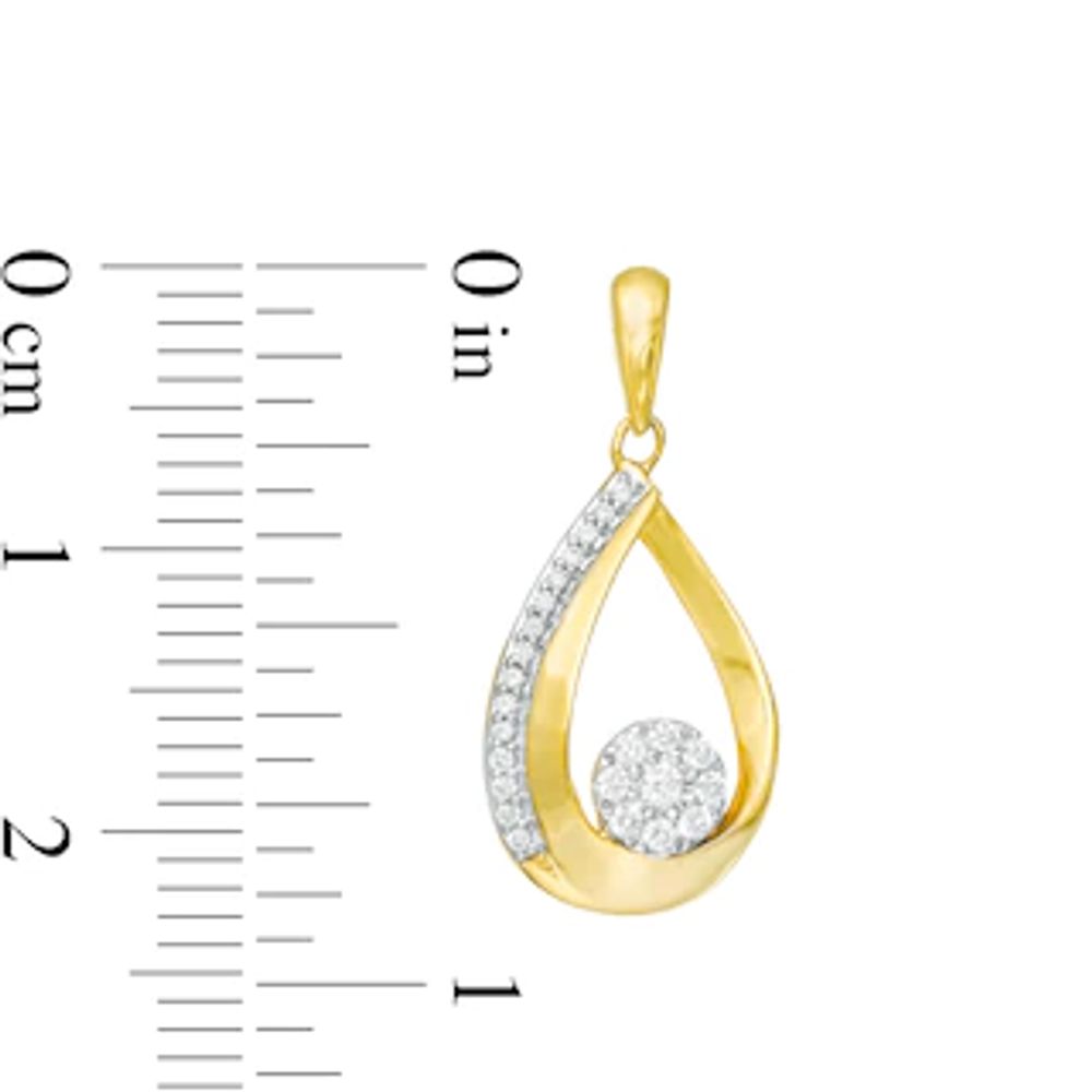 0.25 CT. T.W. Composite Diamond Teardrop-Shaped Drop Earrings in 10K Gold|Peoples Jewellers