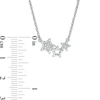 Diamond Accent Triple Star Necklace in Sterling Silver|Peoples Jewellers