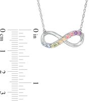 Simulated Light Multi-Colour Sapphire Duos Infinity Necklace in Sterling Silver|Peoples Jewellers