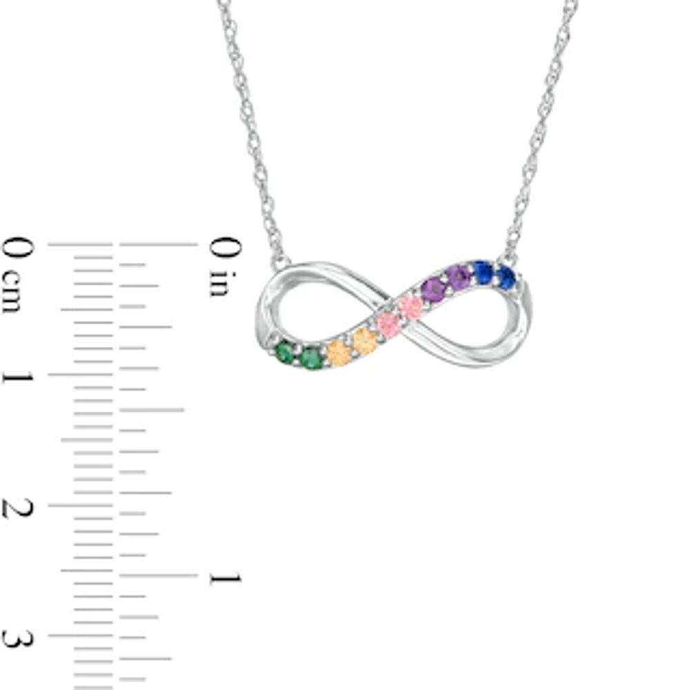 Peoples Jewellers Simulated Multi-Colour Sapphire Duos Infinity Necklace in  Sterling Silver, Peoples Jewellers