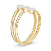 0.14 CT. T.W. Composite Diamond Triple Circle Wrap Ring in 10K Gold|Peoples Jewellers
