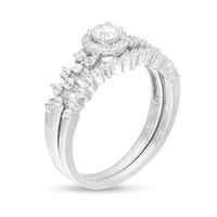 0.58 CT. T.W. Diamond Frame Scatter Bridal Set in 10K White Gold|Peoples Jewellers