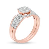 0.45 CT. T.W. Composite Diamond Double Row Bridal Set in 10K Rose Gold|Peoples Jewellers