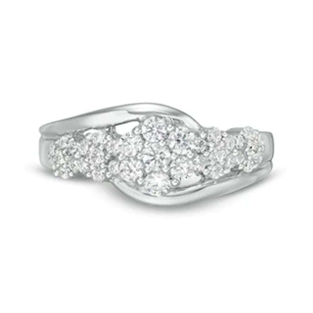0.62 CT. T.W. Composite Diamond Bypass Ring in 10K White Gold|Peoples Jewellers