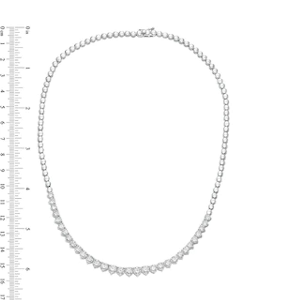 8.00 CT. T.W. Diamond Graduated Tennis-Style Necklace in 10K White Gold - 17"|Peoples Jewellers