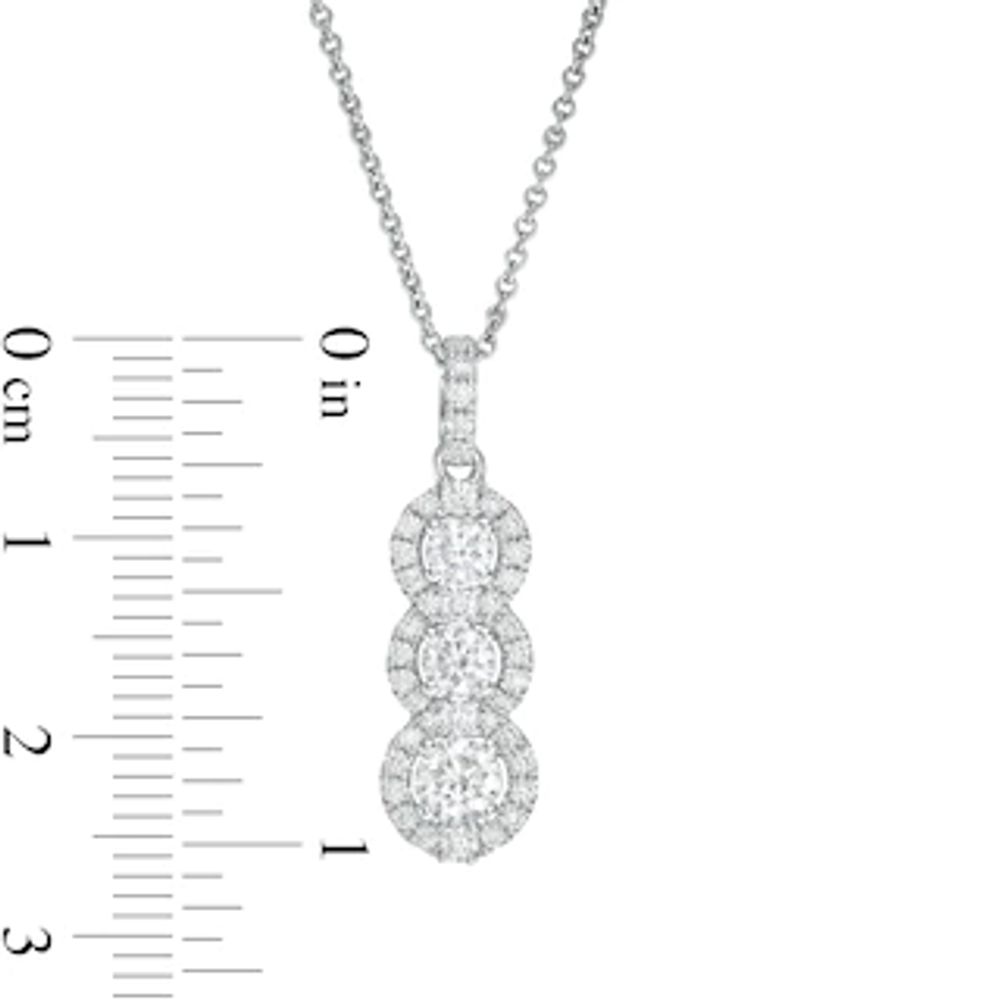 0.75 CT. T.W. Diamond Past Present Future®Frame Pendant in 10K White Gold|Peoples Jewellers