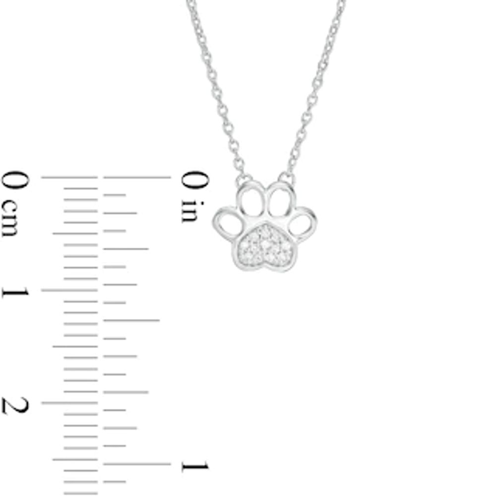 Diamond Accent Heart Paw Print Necklace in 10K Gold|Peoples Jewellers