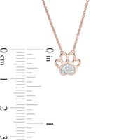 Diamond Accent Heart Paw Print Necklace in 10K Rose Gold|Peoples Jewellers