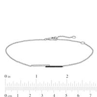 0.085 CT. T.W. Enhanced Black and White Diamond Bypass Bar Bracelet in Sterling Silver - 7.75"|Peoples Jewellers