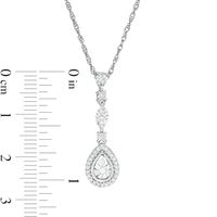 0.12 CT. T.W. Diamond Pear-Shaped Frame Drop Pendant in Sterling Silver|Peoples Jewellers