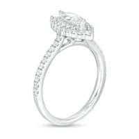 0.95 CT. T.W. Marquise Diamond Frame Engagement Ring in 14K White Gold|Peoples Jewellers