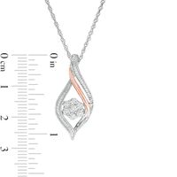 0.07 CT. T.W. Composite Diamond Twist Flame Pendant in Sterling Silver and 10K Rose Gold|Peoples Jewellers