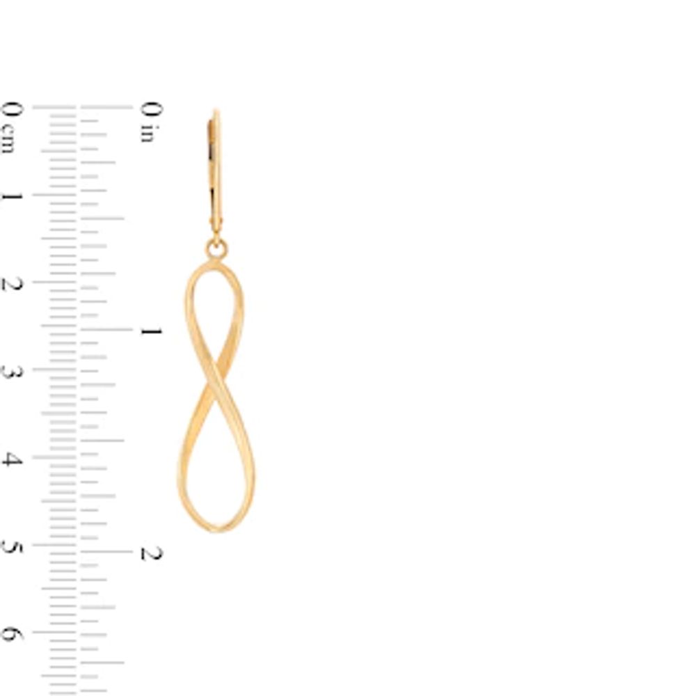 Infinity Ribbon Drop Earrings in 10K Gold|Peoples Jewellers