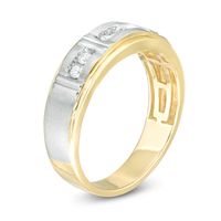 Men's CT. T.W. Diamond Seven Stone Wedding Band in 14K Two-Tone Gold|Peoples Jewellers