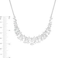 Marquise-Cut, Pear-Shaped and Round Lab-Created White Sapphire Necklace in Sterling Silver|Peoples Jewellers