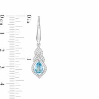 Pear-Shaped Lab-Created Blue Quartz and White Sapphire Interwoven Drop Earrings in Sterling Silver|Peoples Jewellers