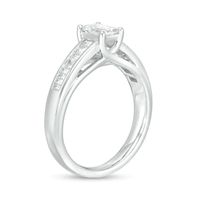 1.20 CT. T.W. Emerald-Cut and Princess-Cut Diamond Engagement Ring in 14K White Gold|Peoples Jewellers