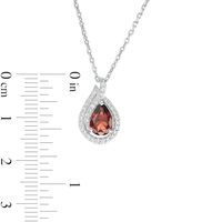 Pear-Shaped Garnet and Lab-Created White Sapphire Flame Pendant in Sterling Silver|Peoples Jewellers