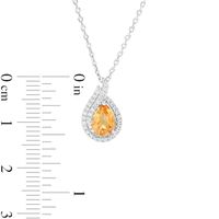 Pear-Shaped Citrine and Lab-Created White Sapphire Flame Pendant in Sterling Silver|Peoples Jewellers