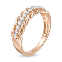 0.18 CT. T.W. Diamond Twist Edge Anniversary Band in 10K Rose Gold|Peoples Jewellers