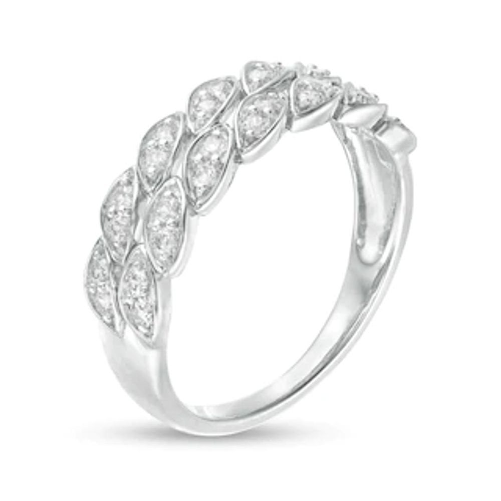 0.37 CT. T.W. Diamond Leaf Double Row Anniversary Band in 10K Gold|Peoples Jewellers