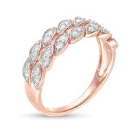 0.37 CT. T.W. Diamond Leaf Double Row Anniversary Band in 10K Rose Gold|Peoples Jewellers