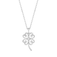 Hallmark Diamonds Inspiration 0.04 CT. T.W. Diamond Clover Pendant in Sterling Silver|Peoples Jewellers