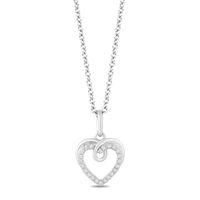 Hallmark Diamonds Love Diamond Accent Looped Heart Pendant in Sterling Silver|Peoples Jewellers