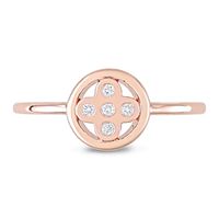 0.05 CT. T.W. Diamond Clover Ring in 10K Rose Gold|Peoples Jewellers