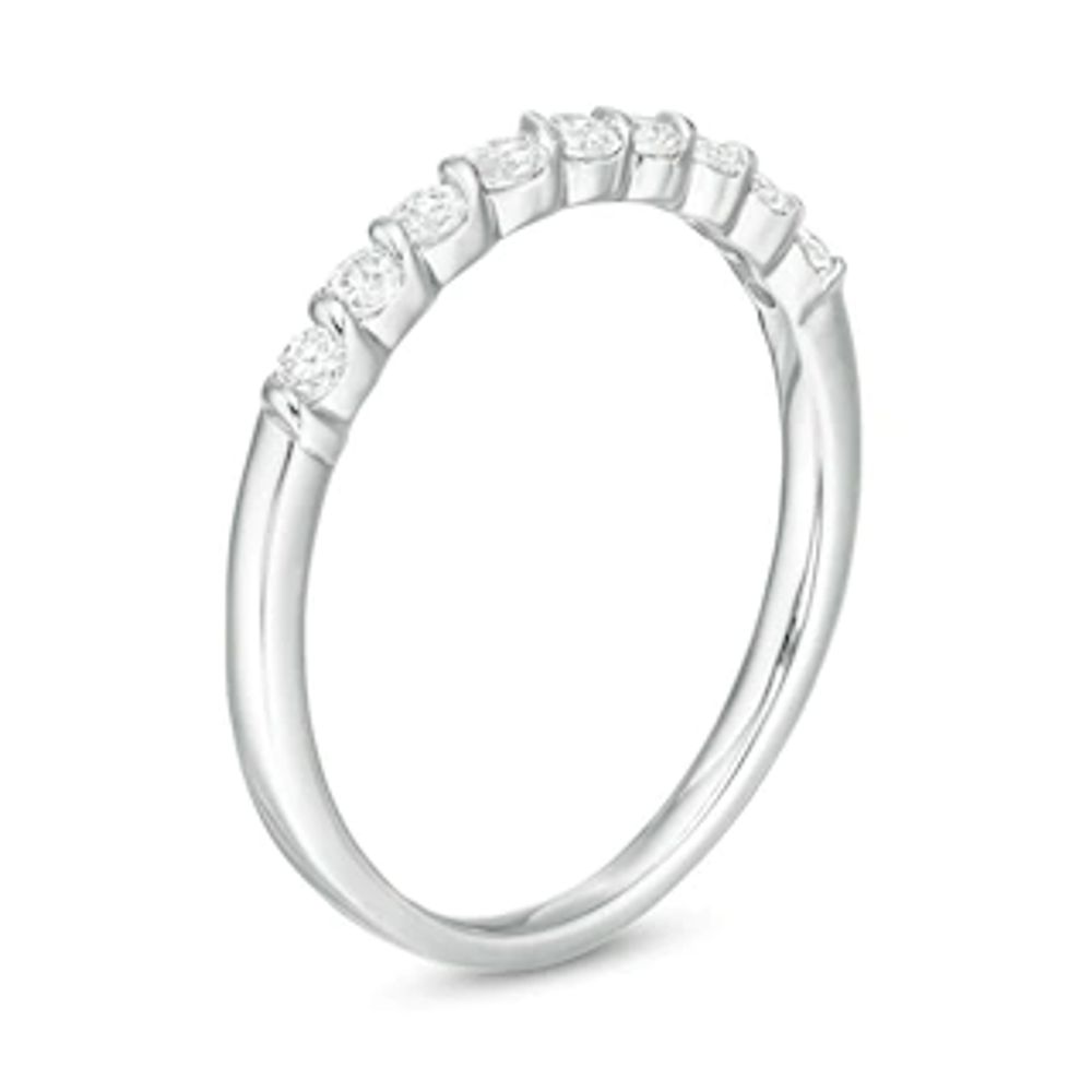 0.30 CT. T.W. Diamond Nine Stone Twist Anniversary Band in 10K White Gold|Peoples Jewellers