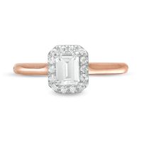 0.64 CT. T.W. Emerald-Cut Diamond Frame Engagement Ring in 14K Rose Gold|Peoples Jewellers