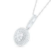 0.29 CT. T.W. Composite Diamond Frame Drop Pendant in 10K Gold|Peoples Jewellers