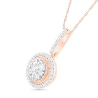 0.29 CT. T.W. Composite Diamond Frame Drop Pendant in 10K Rose Gold|Peoples Jewellers