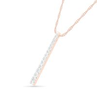 0.95 CT. T.W. Diamond Linear Bar Pendant in 10K Rose Gold|Peoples Jewellers