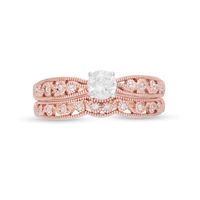 0.37 CT. T.W. Diamond Vintage-Style Filigree Bridal Set in 10K Rose Gold|Peoples Jewellers