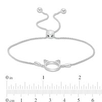 Diamond Accent Cat Ears Bolo Bracelet in Sterling Silver - 9.5"|Peoples Jewellers