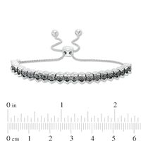 0.09 CT. T.W. Black Diamond Tennis-Style Bolo Bracelet in Sterling Silver - 9.5"|Peoples Jewellers