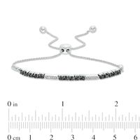 0.69 CT. T.W. Enhanced Black and White Diamond Stripes Bolo Bracelet in Sterling Silver - 9.5"|Peoples Jewellers