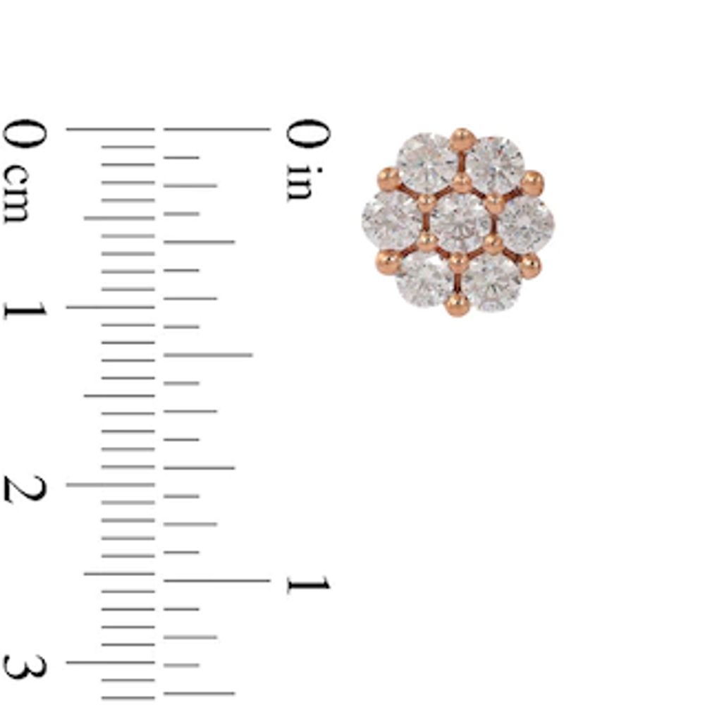 1/3 CT. T.W. Multi-Diamond Flower Stud Earrings in 10K White Gold