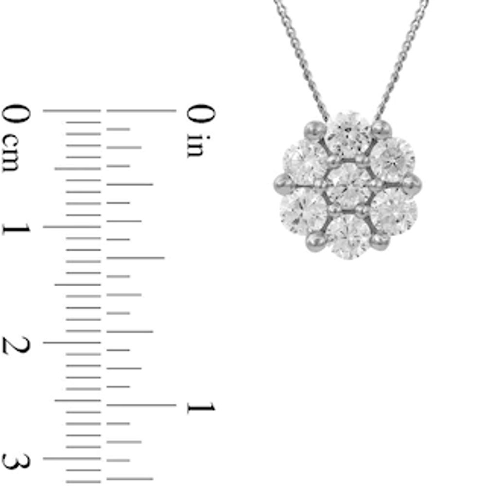 0.45 CT. T.W. Composite Diamond Flower Pendant in 10K White Gold|Peoples Jewellers