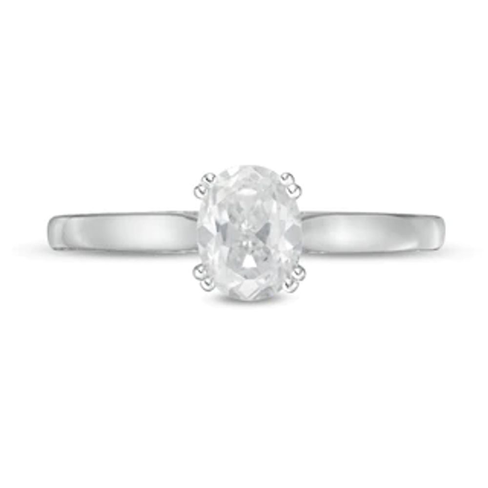 0.95 CT. T.W. Oval Diamond Engagement Ring in 14K White Gold|Peoples Jewellers