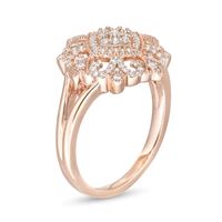 0.23 CT. T.W. Composite Diamond Tilted Cushion Ornate Vintage-Style Ring in 10K Rose Gold|Peoples Jewellers