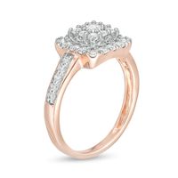 0.69 CT. T.W. Composite Diamond Cushion Frame Ring in 10K Rose Gold|Peoples Jewellers